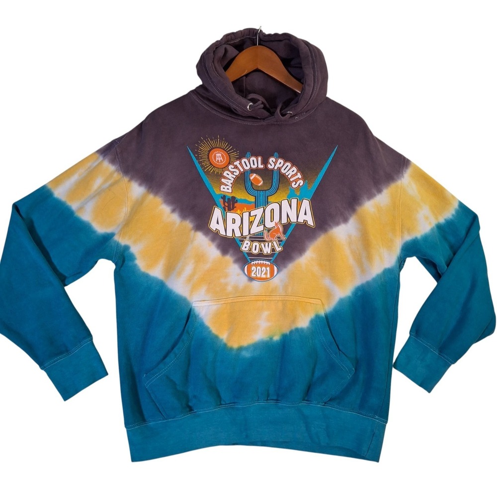 Barstool Sports Hoodie Arizona Bowl 2021 Men's Large Tie Dye Football Sweatshirt